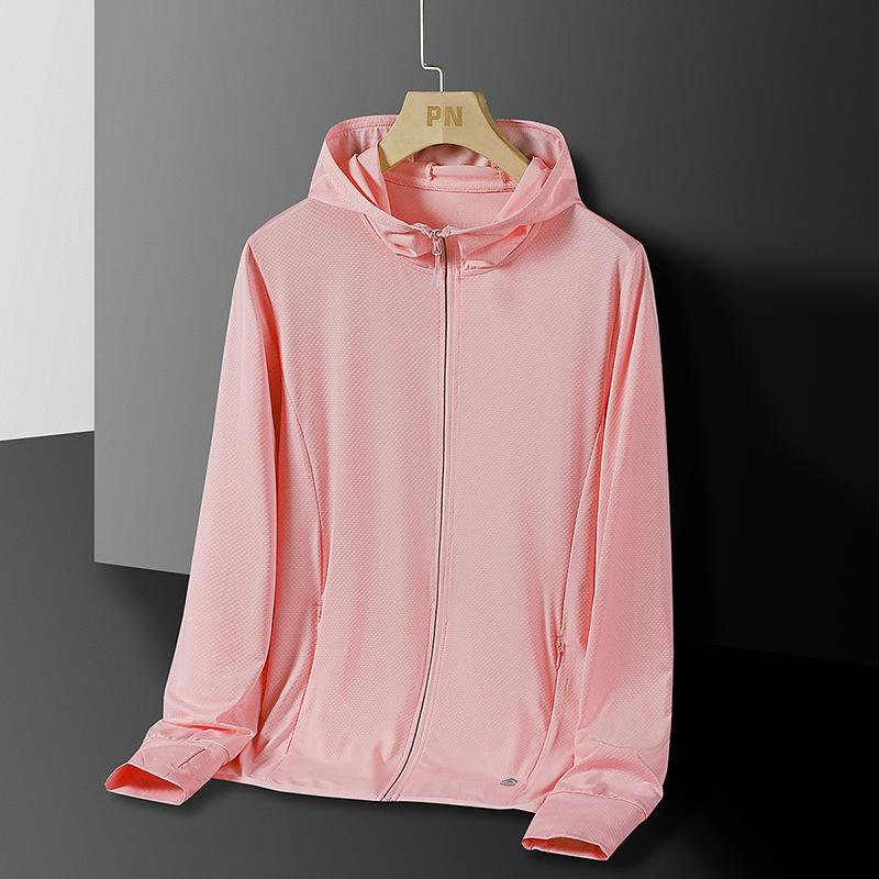 Men's & Women's Summer Running Jacket - Lightweight Sun Protective Coat, Hooded Sports Windbreaker, Breathable Quick-Dry Fitn
