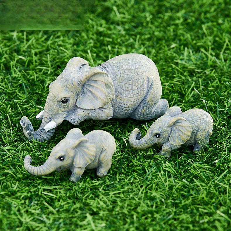 3 Pcs/set Elephant Set Lucky Longevity Gift, Mother and Child Elephant Ornament Crafts Design Cute Home Furnishings.