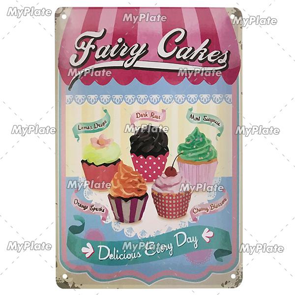 Cupcake Vintage Tin Sign Metal Sign Decorative Plaque Wall Decor Man Cave Club Decoration