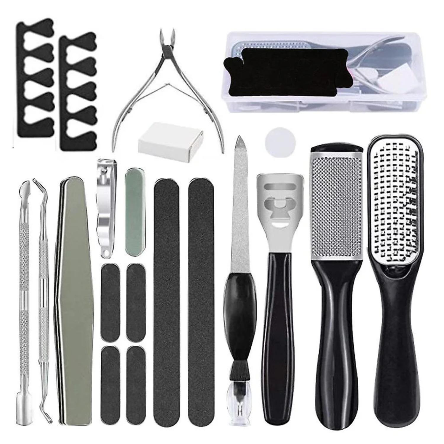 Professional pedicure kit: pedicure accessory kit foot care kit scraper(Black) 22-Pack чёрный