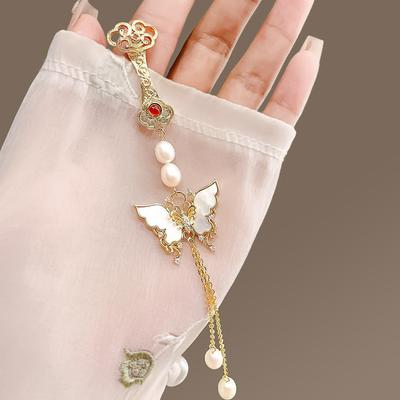 Chinese Cheongsam Press Placket Tassel Temperament Pendant Brooch Women'S High-End Exquisite Fashion Clothes Embellishment Jewelry
