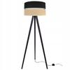 FLOOR LAMP TRIPOD WOODEN LAMPSHADE 45CM BLACK