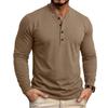 Herren S Amerikanisches Retro Einfarbige Verdickte Langarm Freizeit Henley T-Shirt