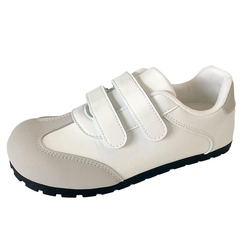 

B3510 латексные стельки/пуховые туфли женские на липучках осенние нишевые легкие кроссовки белые туфли популярные немецкие тренировочные туфли 35 бежевый