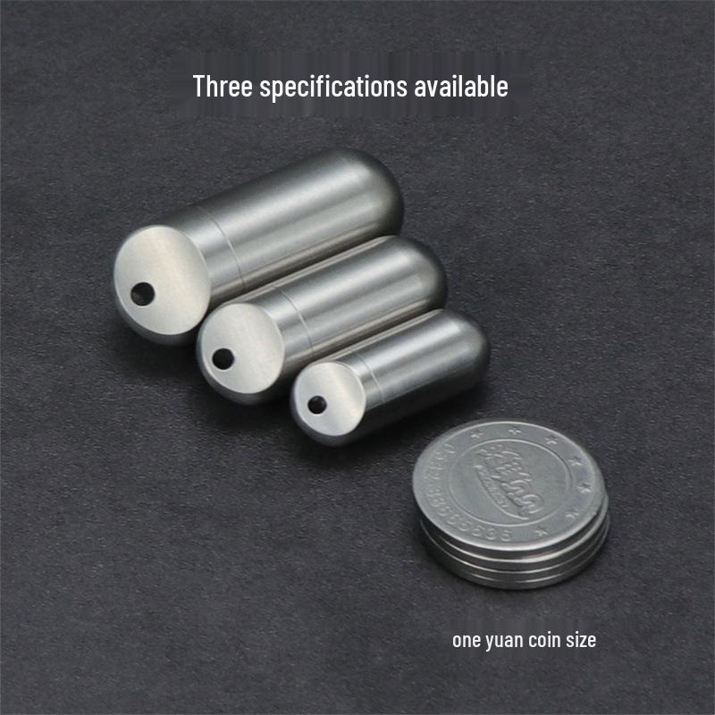 Titanium Alloy Waterproof Portable Pill Bottle - Small Sealed Outdoor Medicine Capsule Box