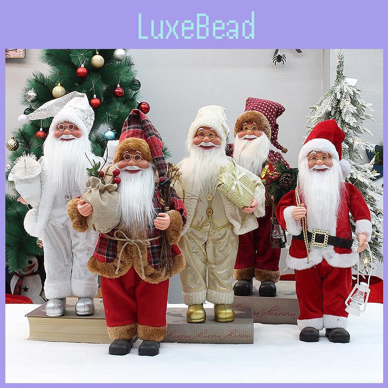 Christmas Display Standing Santa Claus Figurine Doll For Home Decoration Window