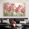 Minimalist Pink Tulip Flowers Canvas Painting Nordic Posters Prints Artwork Wall Art Pictures For Living Room Bedroom Home Decor