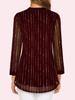 Women's European & American V-neck 3/4 Sleeve Printed Chiffon Loose Plus Size Top