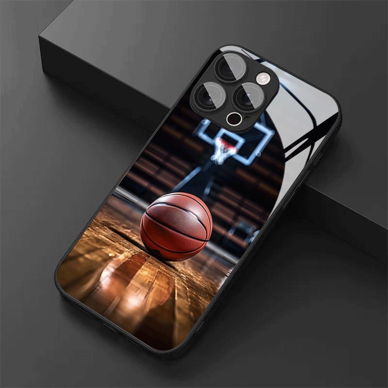 Basketball Gymnasium Tempered Glass Phone Case for iPhone 18 16 15 14 Plus 17 13 12 11 Pro Max 16E 17Air X XR XS MAX 7 8 Cover