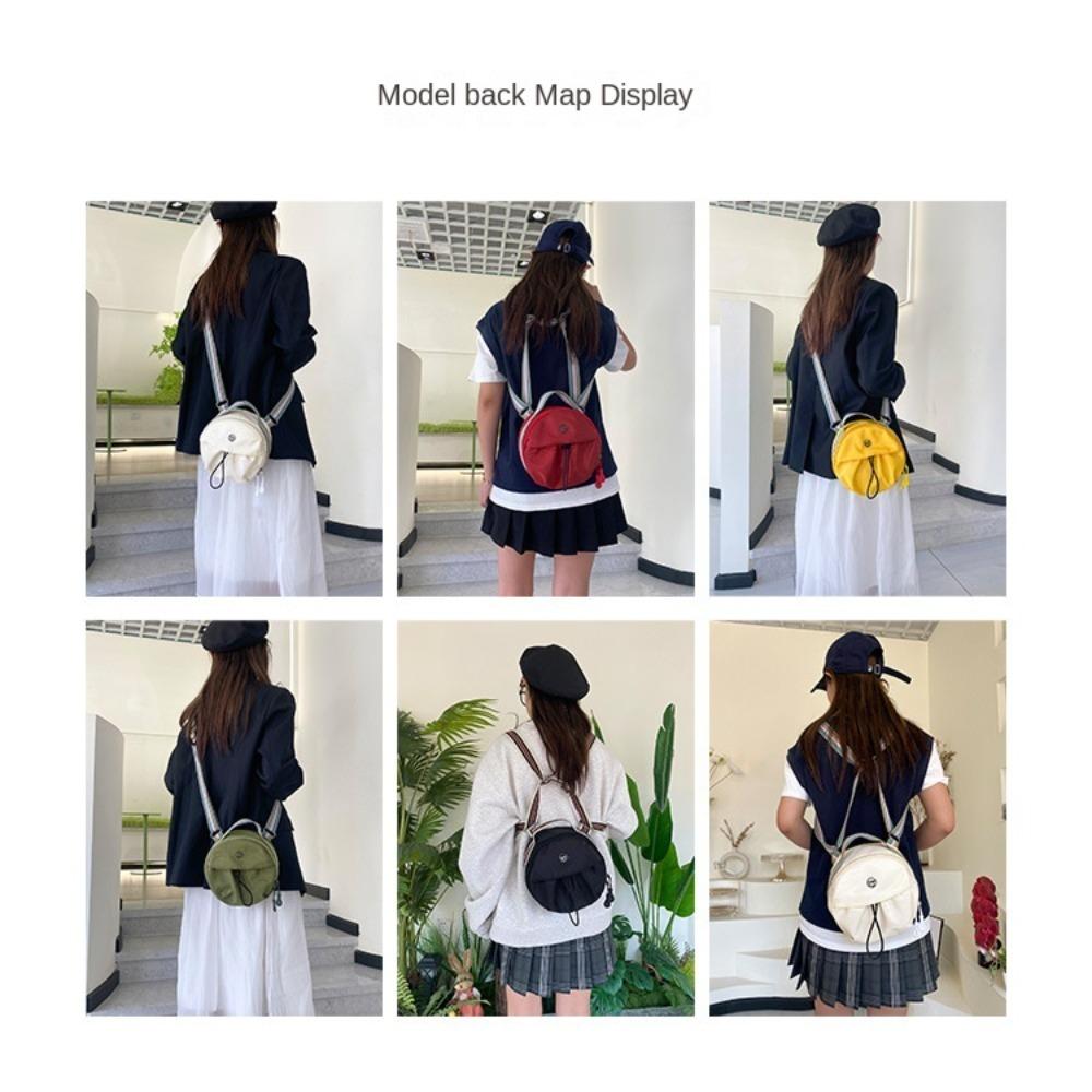 Large Capacity Small Round Backpack Nylon Round Crossbody Bag  Daily Matching