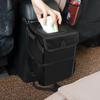 Waterproof Car Trash Can Leakproof Dustbin with Lid Storage Pockets Multipurpose Vehicle Garbage Bin for SUV
