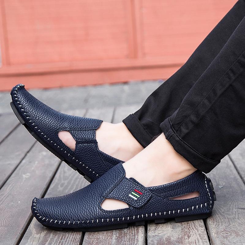 2017 New Fashion Men Casual Shoes With Premium Quality Hollow Leather Slip-on Design