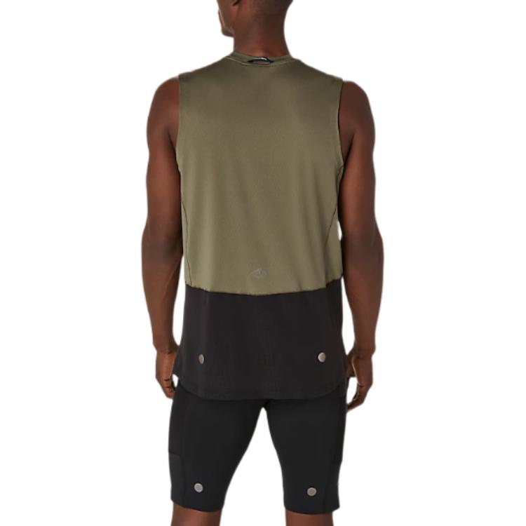 Asics Solid Color Round Neck Logo Sleeveless Vest Men Tops 2011D263-301