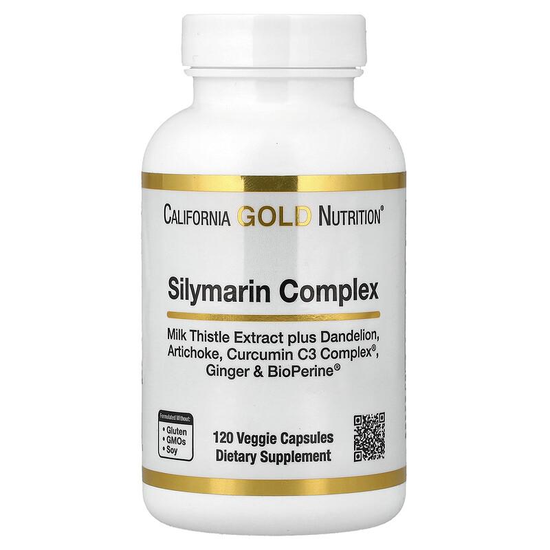 Silymarin-Komplex, Mariendistelextrakt plus Löwenzahn, Artischocke, Curcumin C3 Complex®, Ingwer und BioPerine®, 120 pflanzliche Kapseln