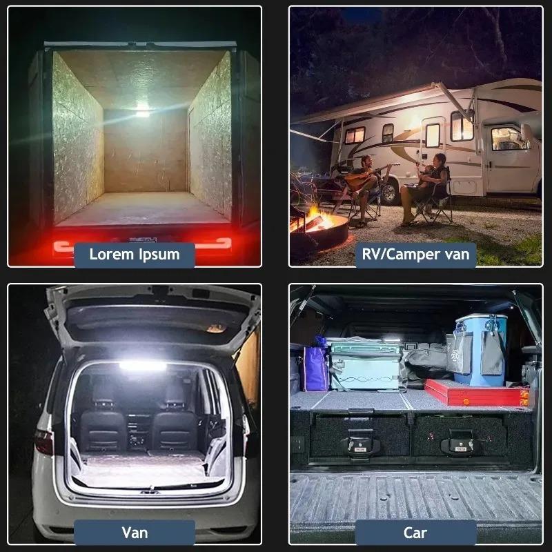 1pc Car Interior Led Light Bar White Light Tube with Switch for Van Truck RV Camper Boat Indoor Car Ceiling Lights Auto Parts