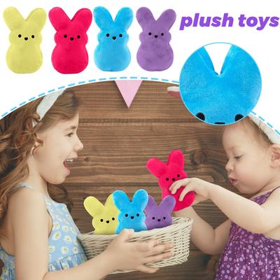 Easter Bunny Plush Toys Decorations Cute Animal Bunny Stuffed Doll Easter Basket Stuffers Gift For Kids (15cm/5.9 Inches)