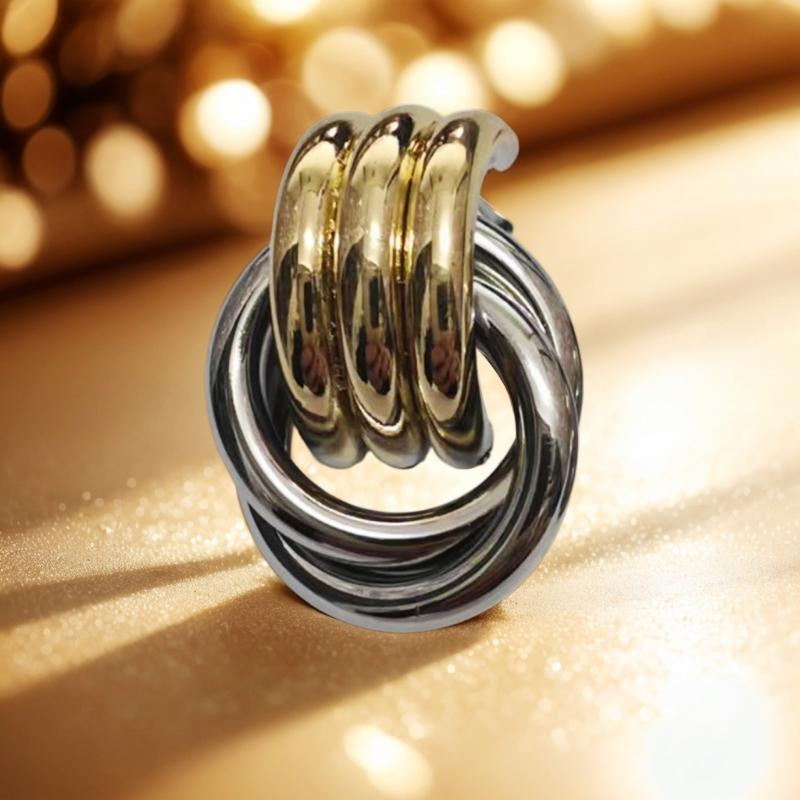 Elegant Gold Silver Knot Earrings Geometric Drop Dangle Long Link Statement Ear Pendant Jewelry for Fashion Women