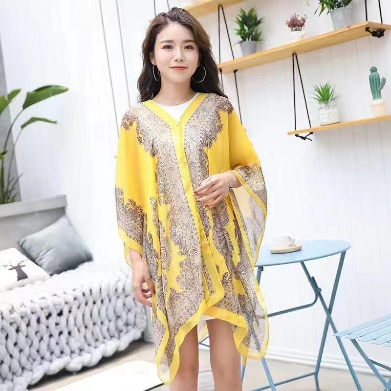 Women Summer Chiffon Sunscreen Shawl Outdoor Driving Cycling Sun Protection Scarf