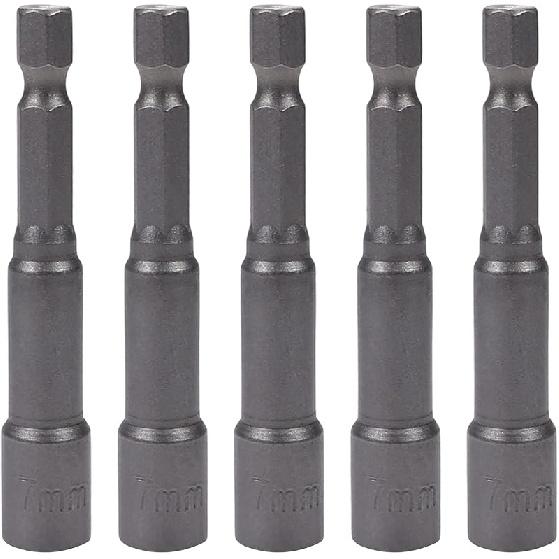 Utoolmart 1/4" Quick-Change Hex Shank 7mm Magnetic Nut Setter Driver Drill Bit, 65mm Length, Metric 10pcs