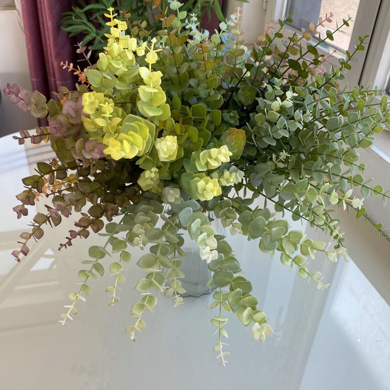 Artificial Eucalyptus Stems Plastic Faux Plants For Tabletop Decoration Gift