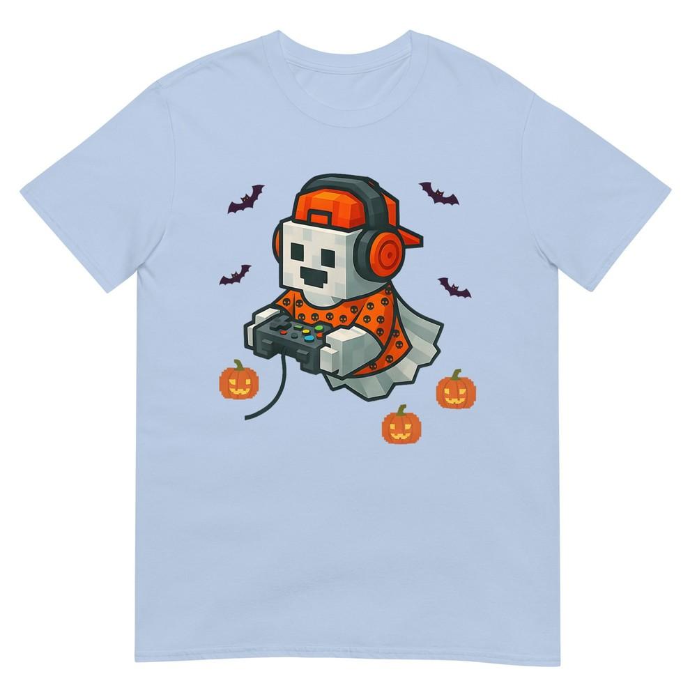 Halloween Ghost Gamer Spooky Pixelated Ghost With Controller TShirt S