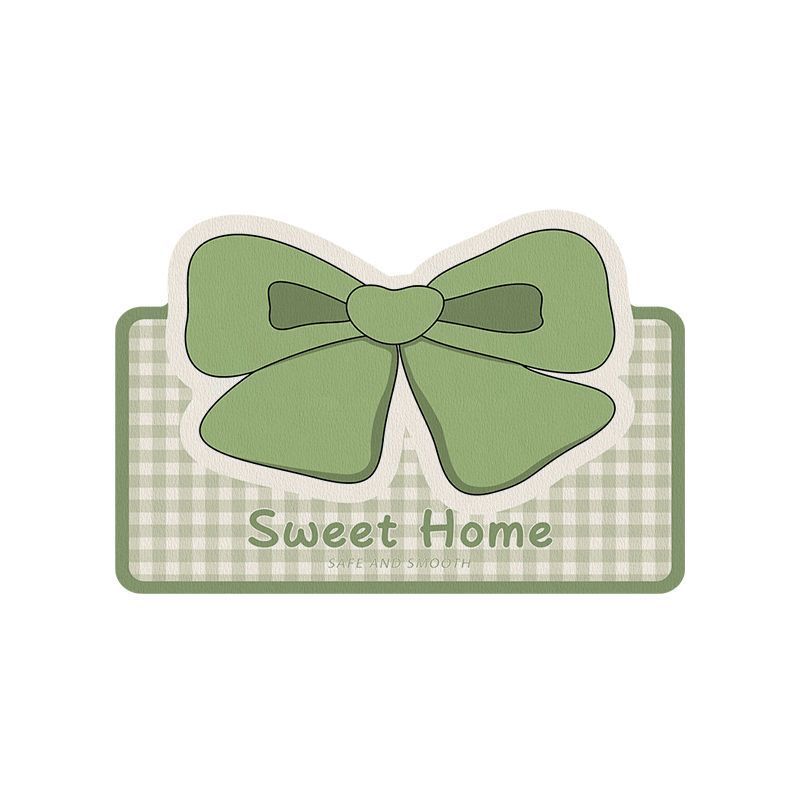 Ins Wind Bow Bathroom Bathroom Diatom Mud Floor Mat Living Room Entry Carpet Water Absorbent Non-slip Foot Mat