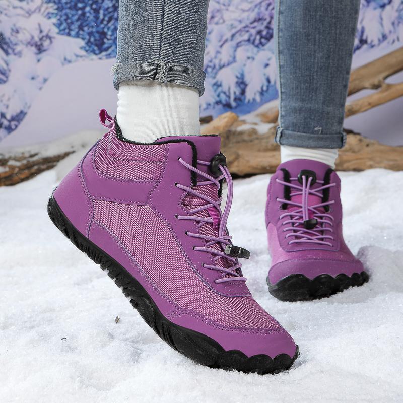 Warm Snow Boots Fashion High-top Winter Walking Shoes Men Women Plush Warm Cotton Shoes Non-slip Outdoor Hiking Sneakers