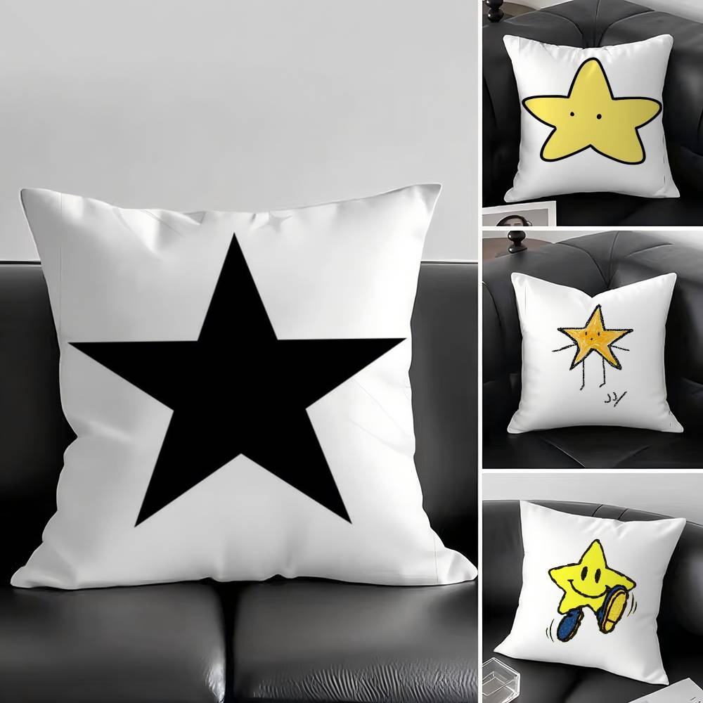 1 Stück Stern Kissenbezug Quadratisch Schlafzimmer Sofa Freizeit Komfort Kissen Auto Wohnzimmer Heimdekoration
