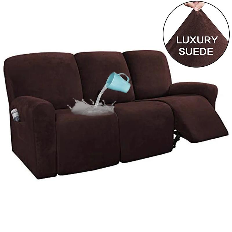 1 2 3 Seater Water Repellent Recliner Sofa Cover Elastic Spandex Relax  Chair Cover for Living Room Armchair Sofa Covers