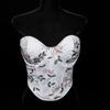 Embroidered Fishbone Steel Ring Backless Strap Top - Sexy, High-End Design