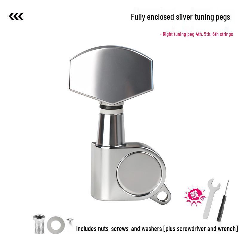 מפתחות כיוון לגיטרה עממית ממתכת עם כלי מיתרים מעץ - אביזרים סגורים לחלוטין לגיטרה קלאסית