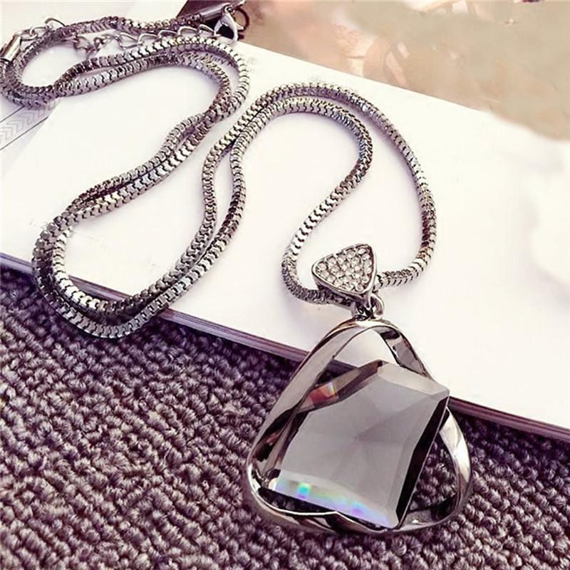 Geometry Pendant Necklace Sweater Long Chain Necklace Jewelry