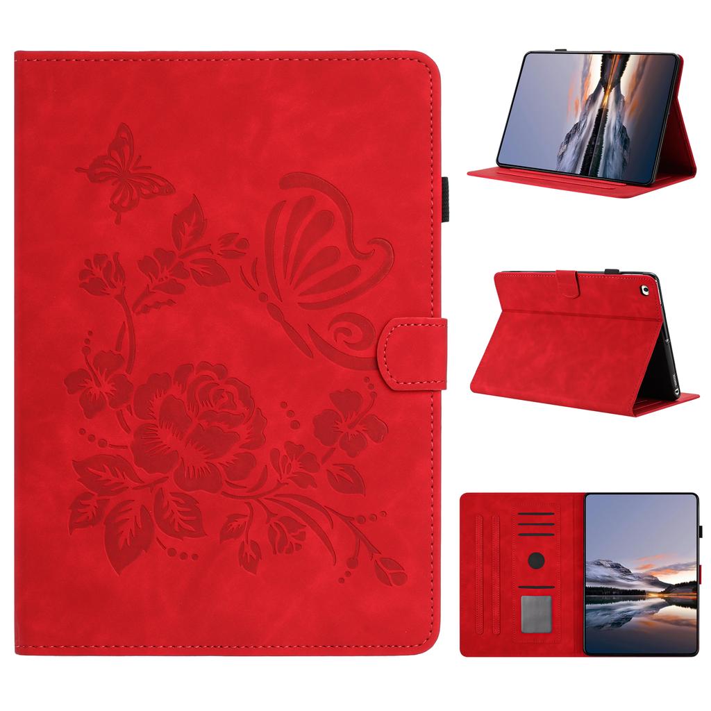 Tablet Case For iPad 9.7-inch (2018)/(2017)/Air 2/Air (2013) Card Holder Stand Butterfly Floral Imprinted Leather Cover