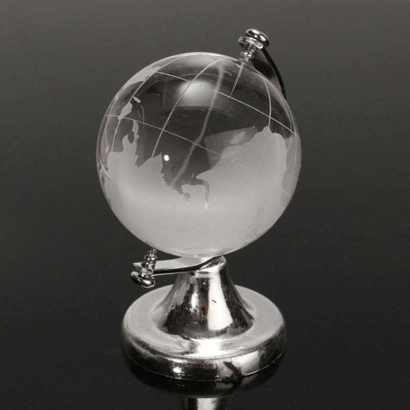 

1Pc Crystal Glass World Globe Ball 4Cm Clear Map Paperweight Home Decor Photography