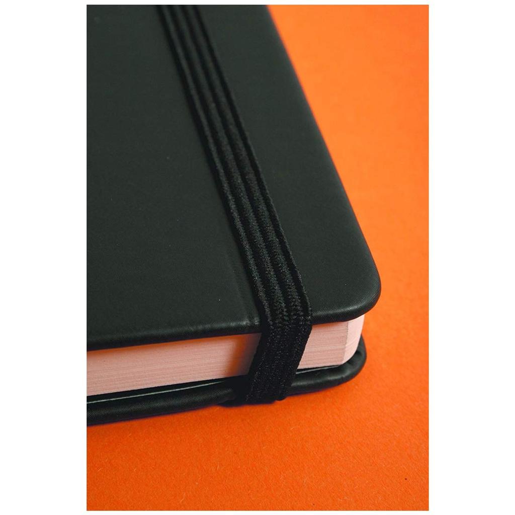 RHODIA Web Horizontal 192 Italian Leatherette Ivory PEFC Black Notebook, A4, Ruled, Pages, Hardcover, Paper, 90g/m², Certified, (cf118369)