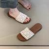 Flat cool slippers 2025 summer French gentle fairy vacation beach word Roman sandals