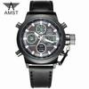 AMST Men Watch Top Luxury Brand Red Big Dial Sport Watches Mens Chronograph Quartz Wristwatch Date Male Clock Relogio Masculino