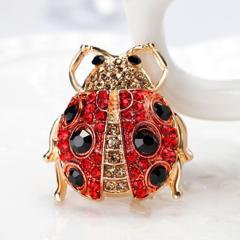 

Creative Seven-Spotted Oil Beetle Brooch Shirt Jacket Apparel Cartoon Pin One Size красный
