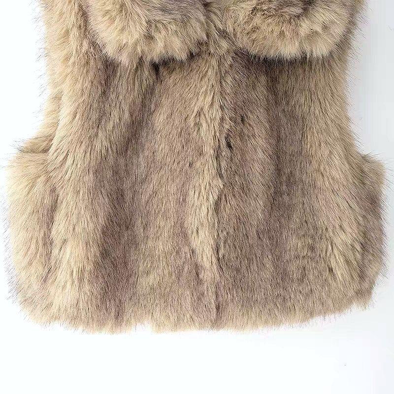 Shoulder women's clothing European and American autumn and winter new imitation fox fur vest jacket vest artificial fur vest