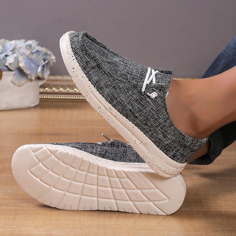 Mocasines de lona informales para hombre, de verano, de gran tamaño, ligeros, transpirables y con amortiguación de impactos, con un solo pedal