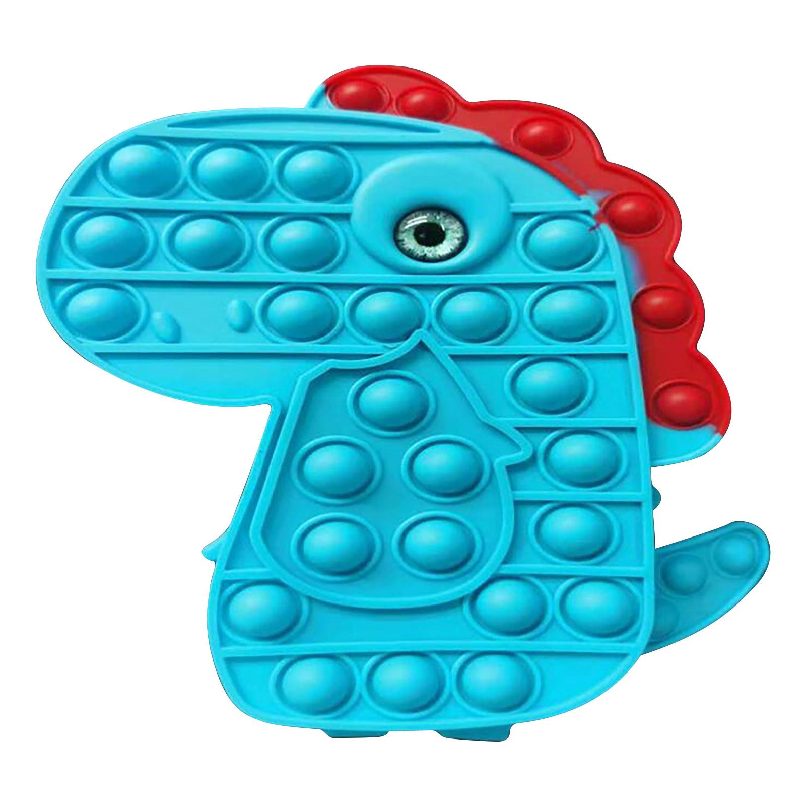 

Push Bubble Handbag Sensory Toys, Fashion Dinosaur Silicone Anxiety Stress Relief Popping Hand Bag синий