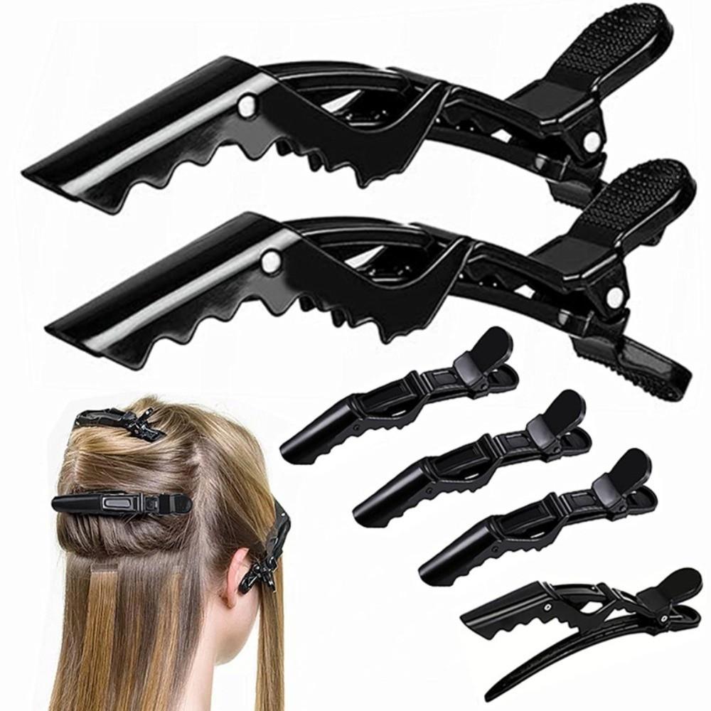 6Pcs Black Alligator Hair Clips Colorful Hairdressing Hair Grip New Plastic Hair Claws for Salon
