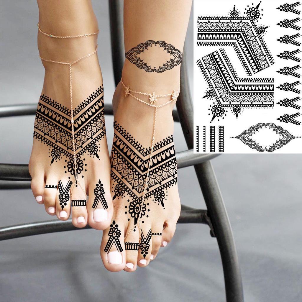 Cross Henna Art Temporary Tattoo Sticker for Arm and Neck