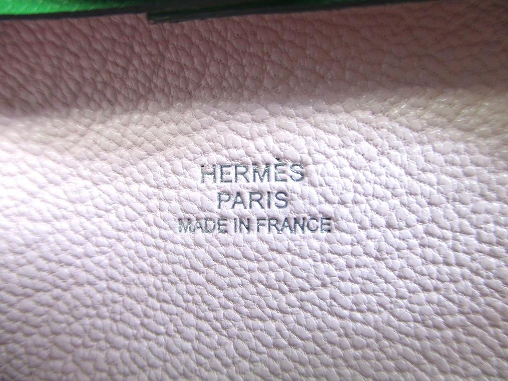Authentic HERMES Bamboo & Rose Darling Chevre Myzore Leather Coin Purse Bastia #a925  Refurbished
