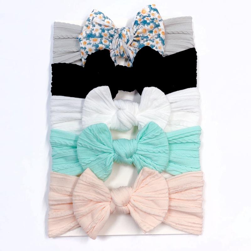 New Children's Headband Set, Princess Hair Accessories, Cute Baby Nylon Bow Headscarf, Baby Headband.