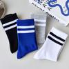 Fashion Striped Mens Socks Casual Streetwear Black White Sports Socks Men Male Cotton Breathable Hip Hop Skateboard Long Socks