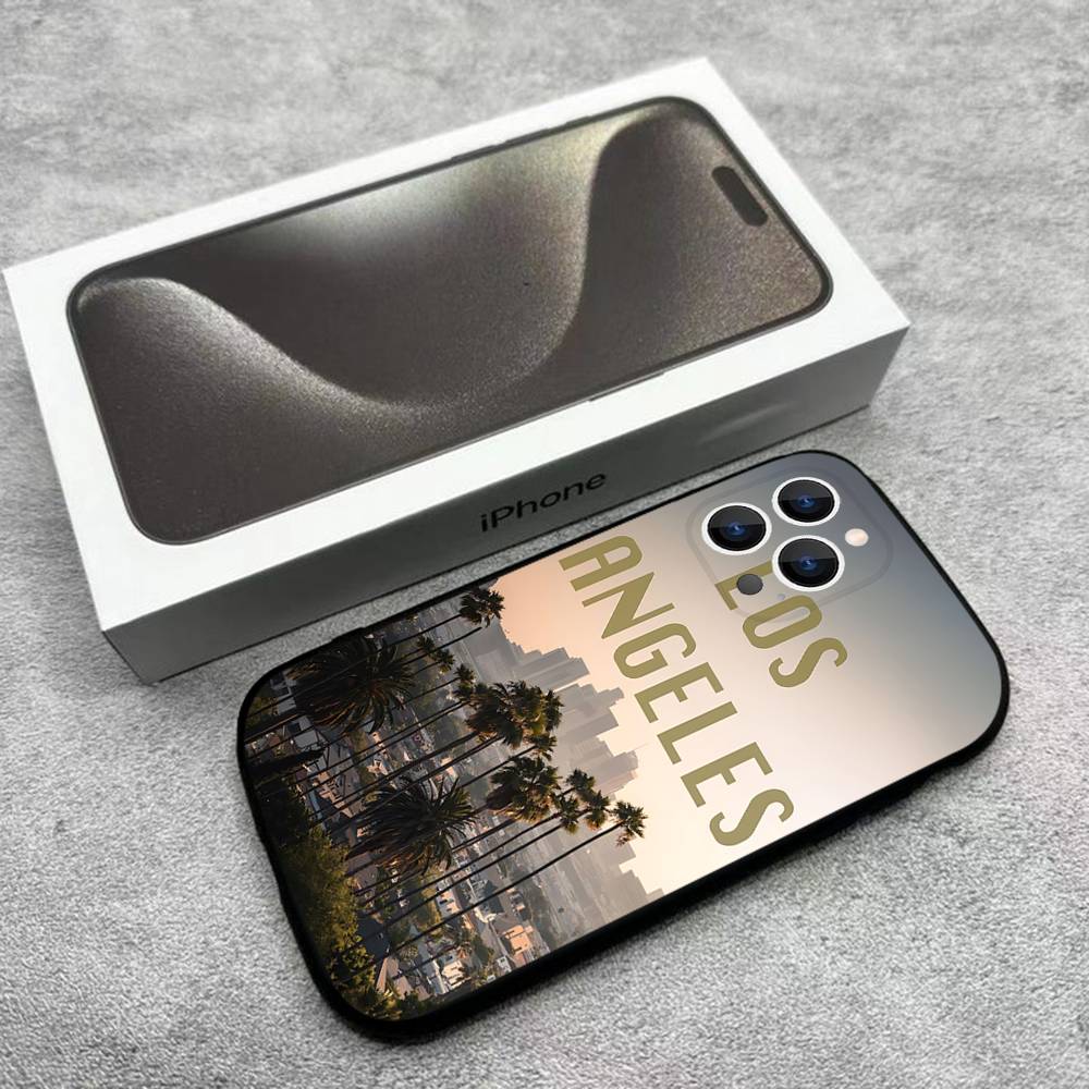 

Travel Los Angeles California Phone Case For iPhone 17,16,15,14,13,12,Pro,Max,Plus,E,SE4,Air,Mini Black Soft Box iPhone15