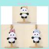 Panda Cartoon Toy Keyring With Short Plush And Animal Theme For Holiday Gift