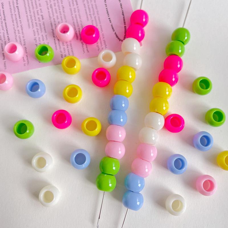 12x10mm Solid Color Acrylic Macaron Beads for DIY Shoelaces, Bag Chains & Weaving Accessories