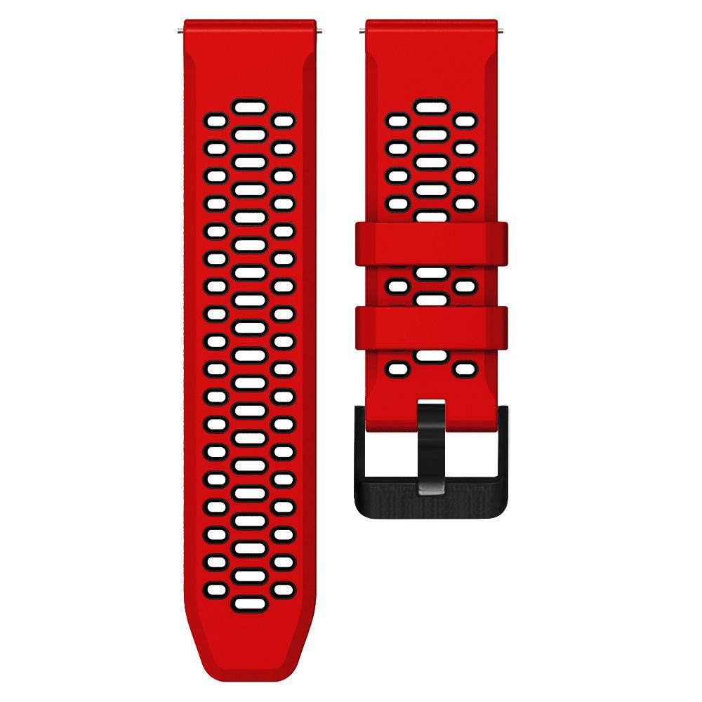 For Suunto 7/9/9 Baro Dual-color Silicone Watch Band 24mm Multi-hole Design Quick Release Wristband Strap